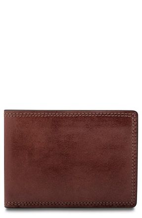Bosca Leather Bifold Wallet in Dark Brown at Nordstrom