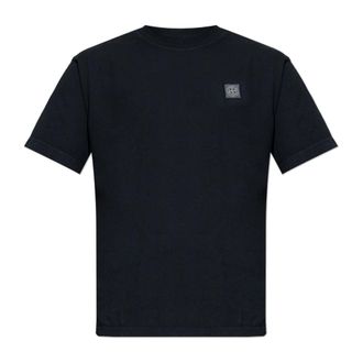 Stone Island T-shirt met logopatch - Heren - T-shirts - Blauw - S - Katoen - Tops