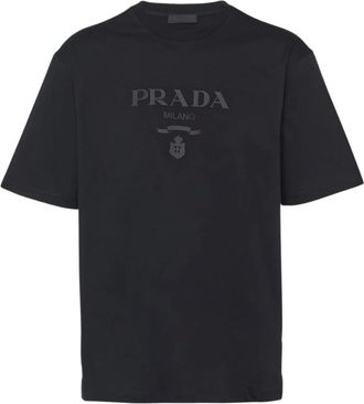 Prada Hombre, Camisetas, Negro, Talla: M