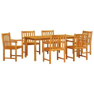 vidaXL Conjunto De Comedor De Jard&iacute;n 7 Pcs Marr&oacute;n Vidaxl
