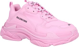 Balenciaga Womens Triple S Sneakers Pink Leather - Size EU 37