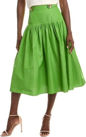 Oscar De La Renta Silk-Blend A-Line Skirt