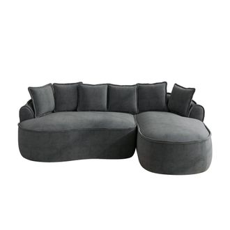 Urban Meuble Sof&aacute; esquinero modular chenilla gris sin estructura 252x164cm