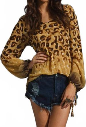 One Teaspoon Nengal Sunray Pleat Top In Leopard