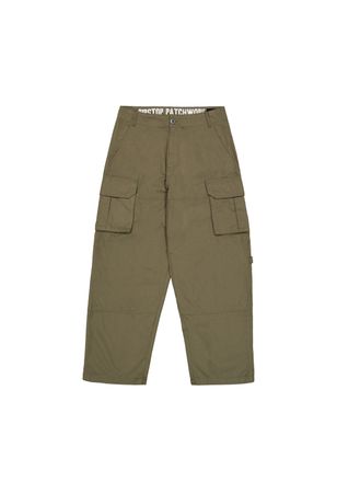 Alpha Industries Cargohose ALPHA INDUSTRIES Ripstop Patchwork Pant, Herren, Gr. 30, Normalgr&ouml;ssen, gr&uuml;n (schwarz olive), Obermaterial: 100% Baumwolle, Hosen Cargohose