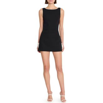 Amanda Uprichard Avellina Contrast Trim Skort Romper in Black /Ivory at Nordstrom Rack, Size X-Large