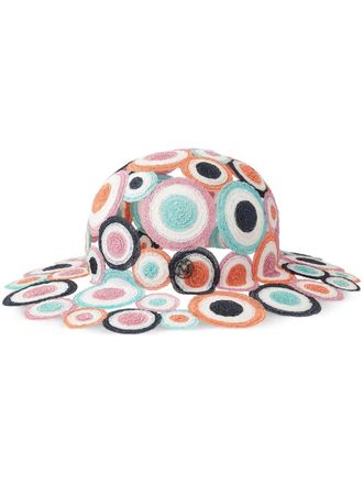 Maison Michel Pat cut-out straw hat - Blue