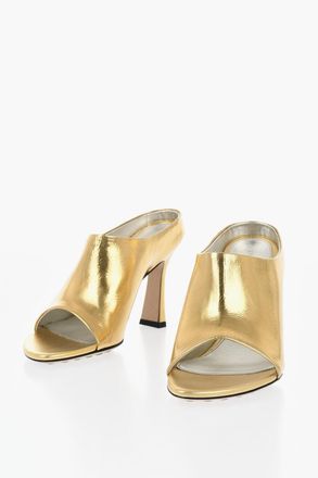 Bottega Veneta Open-Toe Lam&eacute; Patent Leather Mules RANA 10cm Bottega Veneta