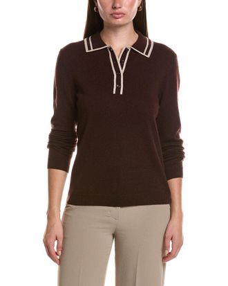 Bruno Magli Double Tipped Wool & Cashmere-Blend Polo Sweater