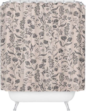 Deny Designs Ingrid Floral Shower Curtain in Gray at Nordstrom Rack