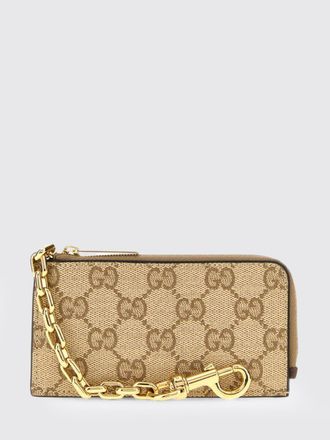 Gucci Portacarte in tessuto GG Supreme con nastro Web e moschettone