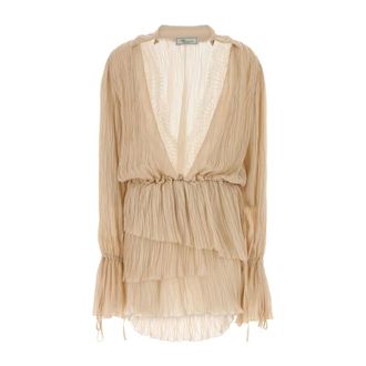 Blumarine Abito Plisse - female - Blumarine - Short Dresses - Pink - 2XS - Dresses