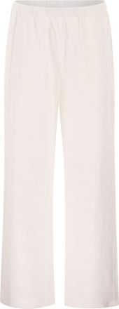MC2 Saint Barth katoenen broek met wijde pijpen en broderie Anglaise