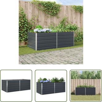 vidaXL Vaso esterno - Fioriera Antracite 195 x 100 x 75 cm Acciaio zincato