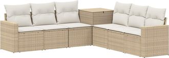 vidaXL Juego De Sof&aacute; 7 Uds. Beige Y Blanco Crema Vidaxl