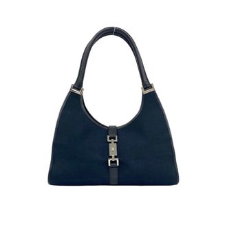 Gucci Black Canvas Leather Handbag Shoulder Bag Tote Bag (Pre-Owned)