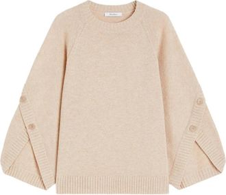 Max Mara Ampex Knit Sweater - Dames - Ronde hals truien - Beige - S - Wol - Truien & Vesten