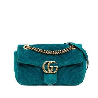 Gucci Pre-owned Shoulder Bags, female, Green, Size: ONE SIZE Pre-owned GG Marmont Shoulder Bag