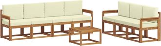 vidaXL Conjunto De Sof&aacute;s De Exterior 8 Uds. Natural Y Crema Vidaxl