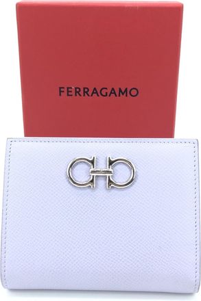 Ferragamo Gancini Leather Compact Womens Wallet (Pre-Owned)