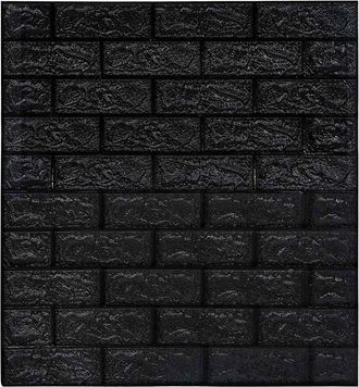 vidaXL Papel Pintado Autoadhesivo Ladrillos 3d 20 Unidades Negro Vidaxl