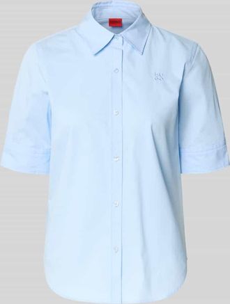 HUGO BOSS Oversized Hemdbluse aus reiner Baumwolle Modell The Summer Shirt in Hellblau, Gr&ouml;&szlig;e 32