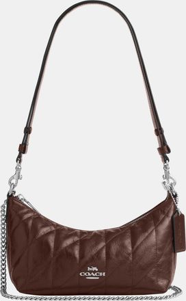 Coach Womens Caitlin Shoulder Bag With Quilting - Brown Leather - One Size