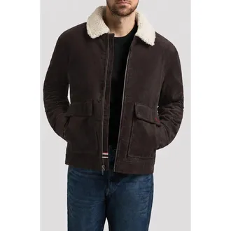 Hunter Crace Corduroy Jacket with Faux Shearling Collar in After Dark at Nordstrom, Size Xx-Large