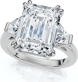 Pompeii3 Certified 4.40Ct Emerald Diamond Engagement Ring 14k Gold or Platinum Lab Grown