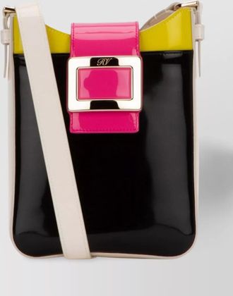 Roger Vivier polished glossy color-block cross-body