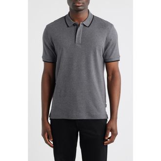 BOSS Parlay Tipped Cotton Polo in Med Gy at Nordstrom, Size Xx-Large