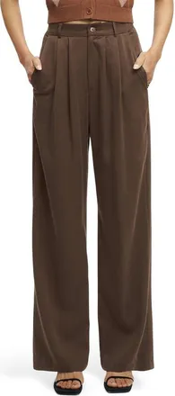 Reformation Mason High Waist Wide Leg Pants in Cafe at Nordstrom, Size 10