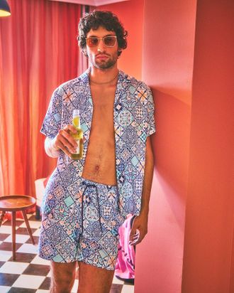 Psycho Bunny Mens Nivar All Over Print Swim Trunk 431 MULTI BLUE / XL