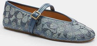Coach Mary Jane In Crystal Signature Denim