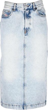 Diesel Denim midi rok met ritszakken - Dames - Spijkerrokken - Blauw - W27 - Denim - Rokken