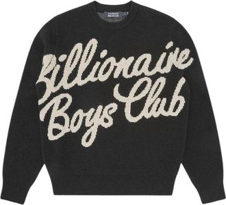 Billionaire Boys Club Script Gebreide Ronde Hals - Heren - Ronde hals truien - Zwart - XL - Wol - Truien & Vesten