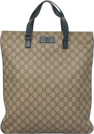 Gucci Gg Supreme Beige Canvas Tote Bag (Pre-Owned)