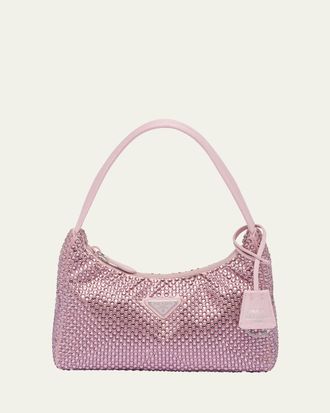 Prada Allover Crystal Top-Handle Bag