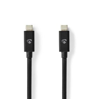 Nedis Cable Usb Usb 40 Generacion 2x2 Usb C Macho Usb C Macho 240 W 8k60hz 20 Gbps Niquelado 200 Metros Redondo Pvc Negro Caja