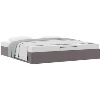 vidaXL Estructura De Cama Otomana Sin Colch&oacute;n Gris 200x200 Cm Vidaxl
