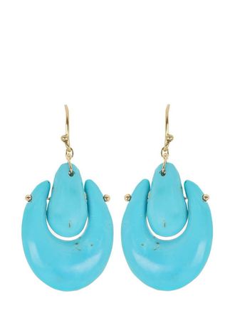 Ten Thousand Things 18kt yellow gold small OKeeffe turquoise earrings