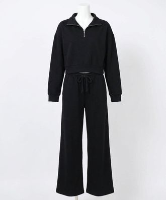 Z Supply Downtown Half Zip Sweatshirt Top In Black