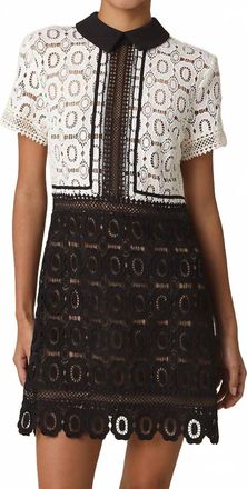 Olivaceous Skye Contrast Lace Mini Dress In Black