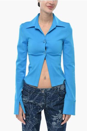 Off-white SEASONAL Technical Fabric Shirt SLEEK TINY with Jewel Button size 40