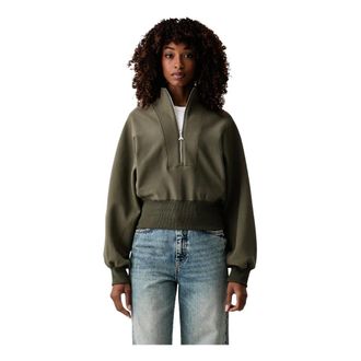 Patrizia Pepe Felpa con mezza zip - - Sweatshirts & Hoodies - Donna - Verde - L