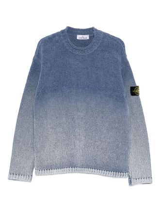 Stone Island ombre-effect crew-neck sweater - Blauw