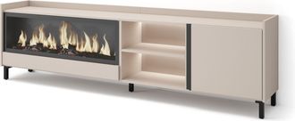 Skraut Home Skraut Home - Mueble Tv, Televisi&oacute;n, Muebles De Sal&oacute;n, Almacenaje, 212x35x61cm, Para Tv Hasta 80, Chimenea El&eacute;ctrica Xxl, Dise&ntilde;o Industrial, Led, Esti