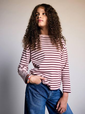 Jonen M&auml;dchen Langarmshirt im Matrosenlook rosenholz