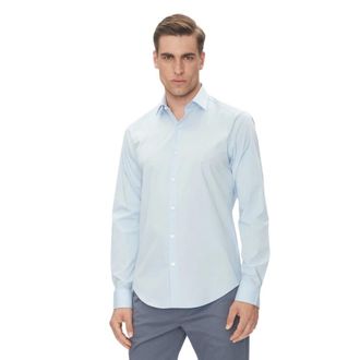 Calvin Klein Camicia Slim in Poplin - Heren - Zakelijke Overhemden - Blauw - 3XL - Overhemden