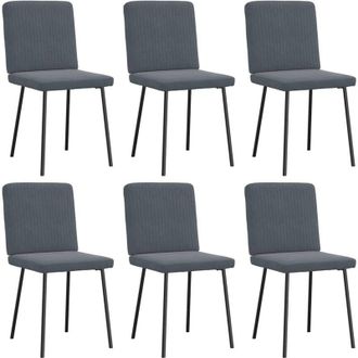 vidaXL Vidaxl - Sillas De Comedor 6 Unidades Terciopelo Gris Oscuro